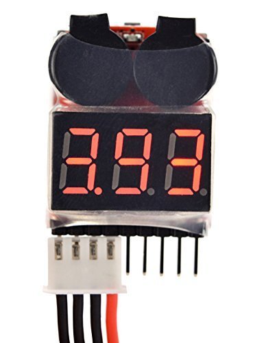 ARCELI RC 1-8s Lipo Battery Tester Monitor de bajo Voltaje Timbre Alarma Comprobador de Voltaje con indicador LED para Lipo Life LiMn Li-Ion Battery (2PCS)
