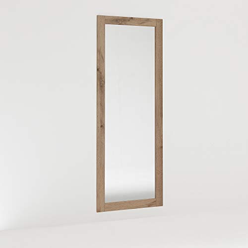 ARHome Espejo de suelo, 160 x 60, roble rústico, espejo de pared, Made in Italy