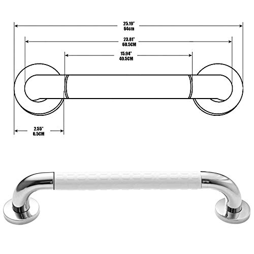 Asa de Seguridad para Baño, Antideslizante, Manija de la Ducha de Acero Inoxidable, para Niños, Discapacitado, Lesionado, el embarazo y Personas Mayores (60CM)