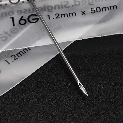 ATOMUS 100 agujas para piercing esterilizadas 16 G para oreja ombligo pezón agujas desechables de acero quirúrgico inoxidable