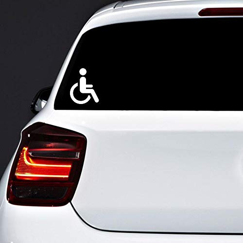 Autodomy Pegatinas Discapacitado Minusválido Pack 2 Unidades para Coche Furgoneta Camión (Blanco)
