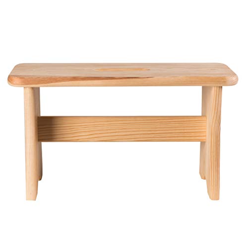 axentia de Madera Taburete de Paso - 100% Certificado FSC Madera de Pino, rústico Vintage Taburete de Paso para Adultos y niños - Madera Reposapiés 40 X 20 X 22 cm