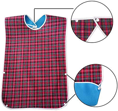 Baberos impermeables para adultos unisex y mayores, baberos lavables para adultos, baberos de alimentación para adultos grandes, protector de ropa para hombres y mujeres, para comer y para
