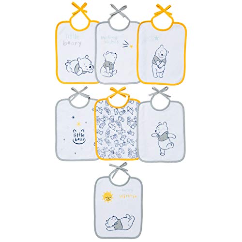 Babycalin DIS201004 Lätzchen, 20 cm x 25 cm, Disney Winnie, Packung mit 7 Stück, Mehrfarbig, 7 unidades