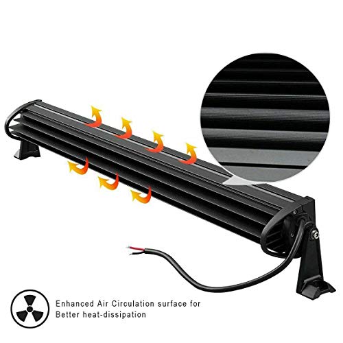 Barra de luces LED de trabajo Spot Flood Combo de 22 pulgadas para camión, coche, ATV, SUV, 4x4, camión, barco, lámpara de conducción y kit de cableado (22 pulgadas)