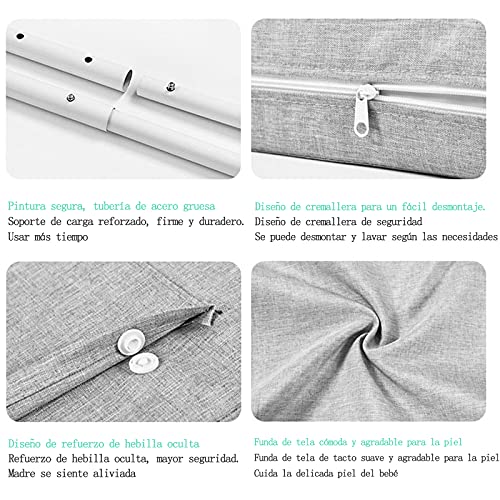 Barrera Seguridad Cama Niño Barrera de Cama de Ajuste fácil Portátil Barrera de Cama para bebé Protección contra caídas, Baranda Protectora quitamiedos ​Ideal Altura: 28 cm Fácil de Instalar