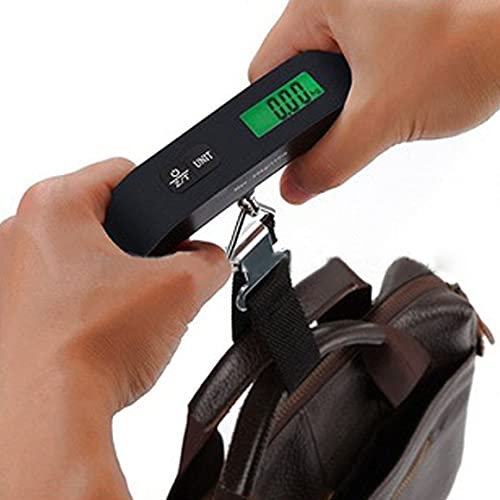 Báscula de equipaje portátil con pesaje de mano Smart Express Báscula duradera Evita el sobrepeso Autoblocante - Negro 13x3x6.5Cm