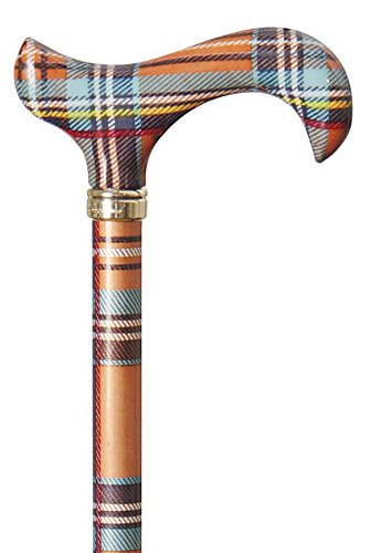 Bastón Fashion-Derby Scottish Highlands, multicolor, mango de plástico ABS, bastón de metal ligero, altura regulable, tope de goma.