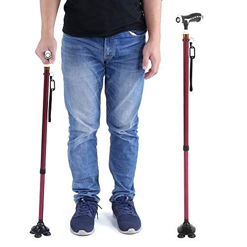 Bastones metálicos, bastones plegables ajustables para viajes y bastones para hombres y mujeres para personas mayores con discapacidades y personas mayores con artritis Los mejores bastones de ayuda p