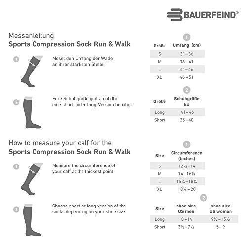 BAUERFEIND 1 par de calcetines de compresión deportivos para correr y caminar unisex