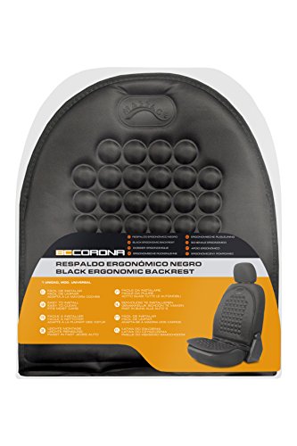 BC Corona INT90180 Respaldo Asiento ergonómico para Coche Universal, Color Negro