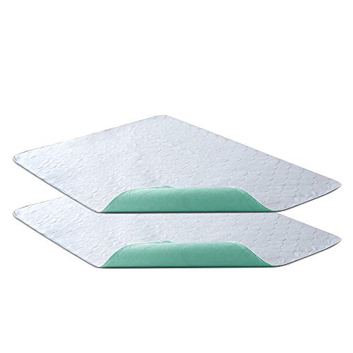 Bedecor 2X Lavables colchón Protector Impermeable/Colchón Incontinencia,Antibacteriano, Anti-ácaro,para incontinencia, niños, Adultos Mayores - 70 x 90cm (Verde)