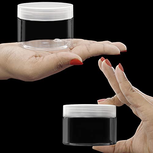 Belle Vous Botes de Plastico con Tapa (Pack de 12) 150 ml Tarros Cocina Tapa con Rosca – Botes Plástico para Muestras – Botes para Cremas, Lociones, Maquillaje – A Prueba de Derrames y Hermética
