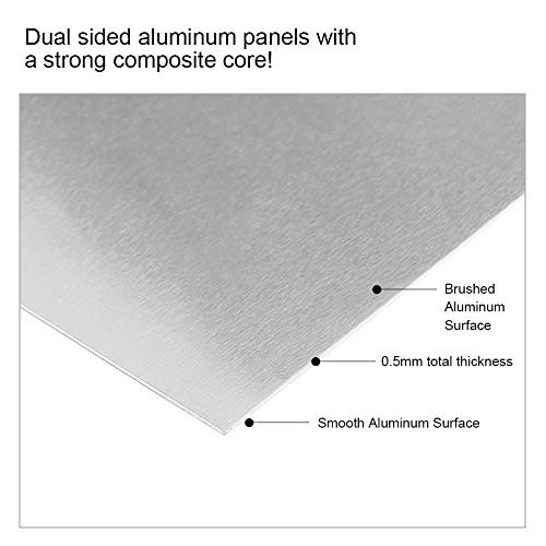 BENECREAT 10 PCS Panel de Aluminio (18x13cm) Lámina de Aluminio con Película Protectora para Manualidades de Metal, Hacer Joyas, Estampados a Mano, Grabado en Relieve
