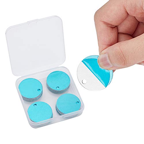 BENECREAT 30 PCS Colgante de Pulsera en Blanco Etiqueta de Estampación de Aluminio para Manualidad de Joyería Colgante Etiqueta para Perro - 30 mm, Forma Redonda