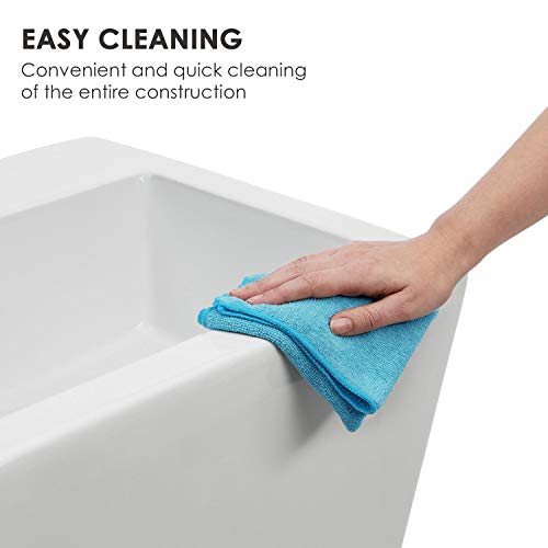 Besoa St. Lucia Lavabo de pie - 84cm, Montaje en pared, Construcción redondeada, Superficies lisas, Cerámica, Blanco