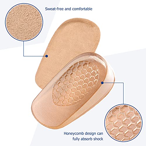 BESTOYARD Plantillas de aumento de altura invisible de 3 cm Medias plantillas para absorción de impactos Altura del talón S (albaricoque)