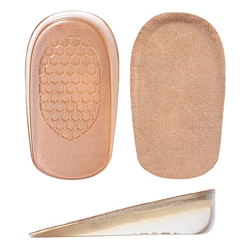 BESTOYARD Plantillas de aumento de altura invisible de 3 cm Medias plantillas para absorción de impactos Altura del talón S (albaricoque)