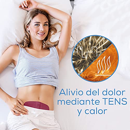 Beurer EM 50 Menstrual Relax, contra el dolor menstrual y el dolor de la endometriosis, función de TENS y calor, con batería recargable