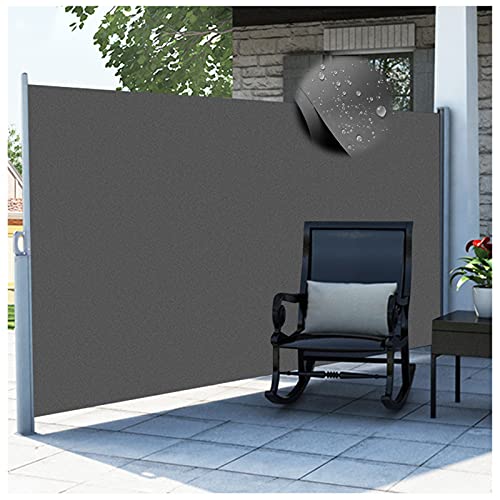 Bilisder Toldo Lateral Retráctil, Toldo Vertical Exterior con Soporte de Pared, Protección de la Privacidad, Impermeable, Anti-UV, para Balcón Terraza Jardín (300*160cm, Gris Oscuro)