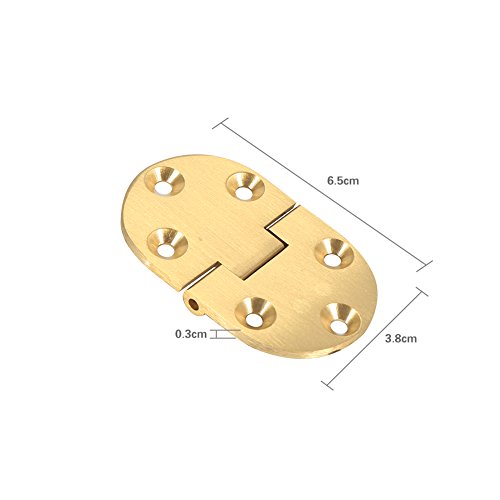 Bisagra plegable con tapa abatible 2 piezas de latón Bisagra para bandeja de mayordomo Borde redondo 2-1/2"x1-1/2" con tornillos Mesa plegable con solapa Bandeja de mayordomo Bisagras traseras Bisagr