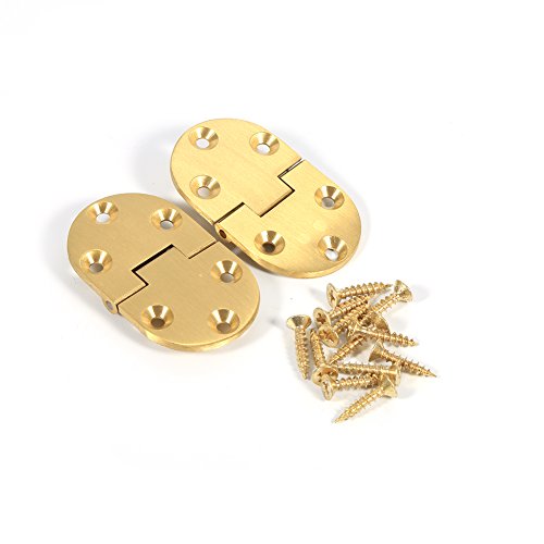 Bisagra plegable con tapa abatible 2 piezas de latón Bisagra para bandeja de mayordomo Borde redondo 2-1/2"x1-1/2" con tornillos Mesa plegable con solapa Bandeja de mayordomo Bisagras traseras Bisagr