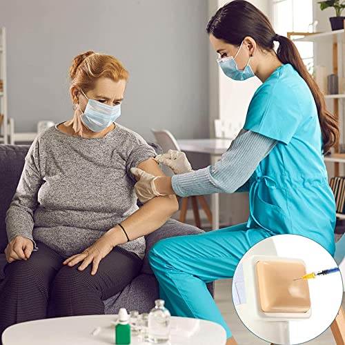 BJH 2 Pieces Injection Pads Plastic Intramuscular Injection Training Pad IV Injection Training Pad Model, for Nurse Medical Students Training Practice Pad Skin Injector