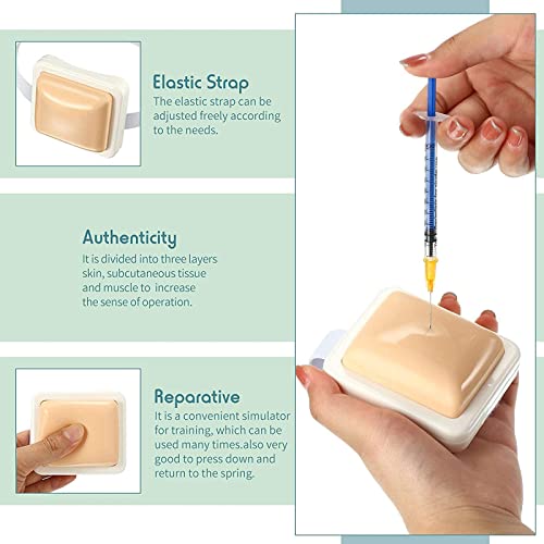 BJH 2 Pieces Injection Pads Plastic Intramuscular Injection Training Pad IV Injection Training Pad Model, for Nurse Medical Students Training Practice Pad Skin Injector