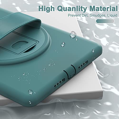 BlinkCat Funda para iPad 10.2" 8th / 7th Generation, Air 3, Pro 10.5 Pesado Deber Anti-Caída Cubierta Protectora con Kickstand Incorporado + Correa Mano+ Portalápices - Azul Esmeralda