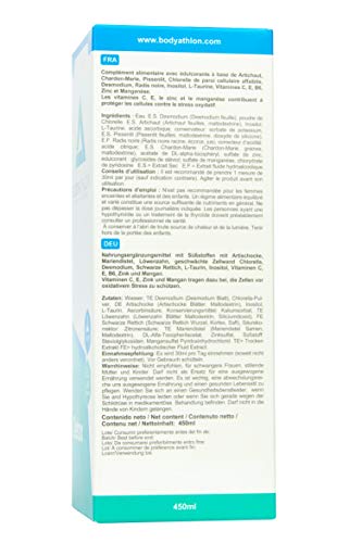 Bodyathlon– Detox Líquido– Depurativo Hígado y Colon- Potente y profunda eliminación de toxinas– Colon Cleanse– Evita retención de líquidos– Desmodium Alga Chlorella Alcachofa– Sabor Natural- Vegano