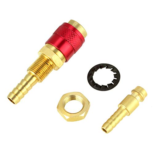 Bokie - 3 piezas refrigeradas con agua y adaptador de gas, conexión rápida, sin fugas, conector de presión para soldador TIG, adaptador de gas refrigerado al agua, M10