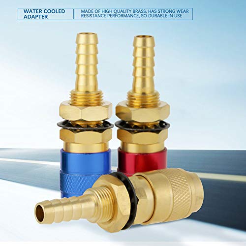 Bokie - 3 piezas refrigeradas con agua y adaptador de gas, conexión rápida, sin fugas, conector de presión para soldador TIG, adaptador de gas refrigerado al agua, M10
