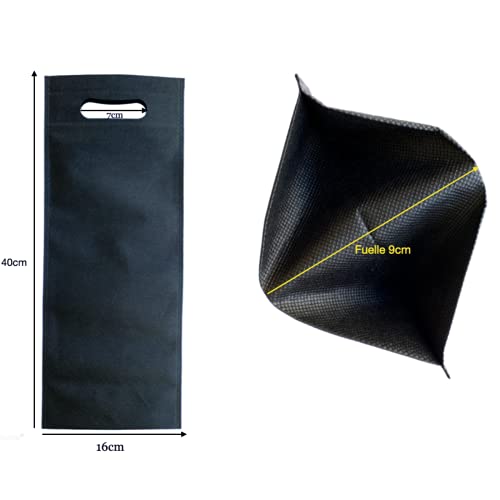 Bolsa Botella Vino - Paquete de 30 Bolsas de Botella de Vino para Regalos 40x16x9cm y Etiquetas Colgantes para Personalizar Incluye Bolsa Plegable Reutilizable para Compras y Uso Diario