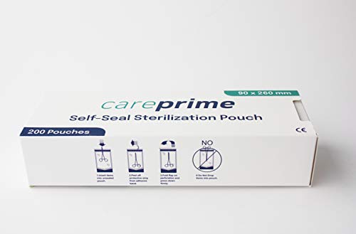 Bolsas esterilizadoras autoadhesivas para autoclave, 200 unidades (90 x 260 mm)