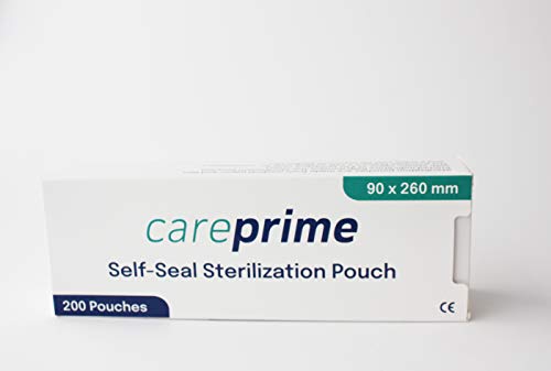 Bolsas esterilizadoras autoadhesivas para autoclave, 200 unidades (90 x 260 mm)