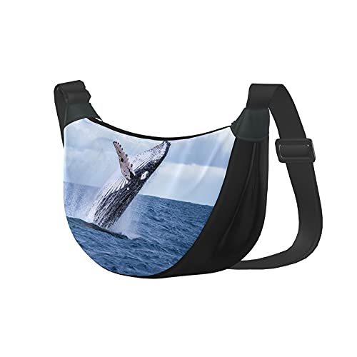 Bolso bandolera para buceo con ballena jorobada, bonito buzo, bandolera cruzada para el cuerpo, bandolera para adolescentes con cierre de cremallera para mujeres