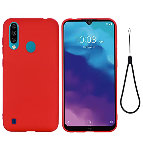 BRAND SET Funda para ZTE Blade A7 2020, Caja Teléfono Silicona Líquida, con Forro Tela Microfibra Estuche Protector Suave al Tacto Carcasa para ZTE Blade A7 2020-Rojo