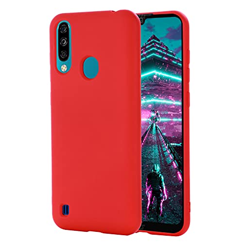 BRAND SET Funda para ZTE Blade A7 2020, Caja Teléfono Silicona Líquida, con Forro Tela Microfibra Estuche Protector Suave al Tacto Carcasa para ZTE Blade A7 2020-Rojo