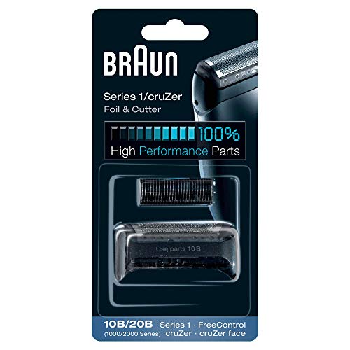 Braun 10B/20B Pack de Recambio para Afeitadora Eléctrica Hombre Series 1/Freecontrol/CruZer con Láminas de Recambio y Portacuchillas, Negro