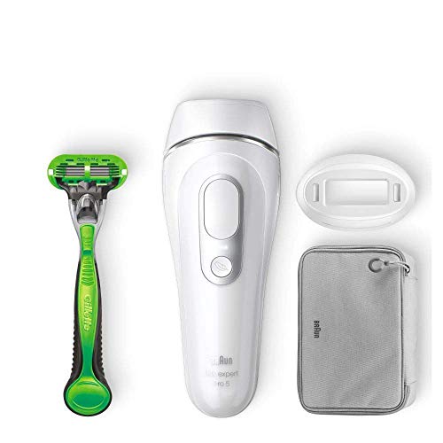 Braun Silk-expert Pro 5 Depiladora Corporal Hombre Luz Pulsada IPL, Cabezal de Precisión y Maquinilla de Afeita, Alternativa a la Depilación Láser en Casa, Regalos Originales para Hombre, PL 5115