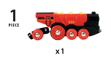 BRIO 33592 Gran Locomotora Roja a Pilas con Luz y Sonido, BRIO Trenes-Vagones-Vehículos, Edad Recomendada 3+