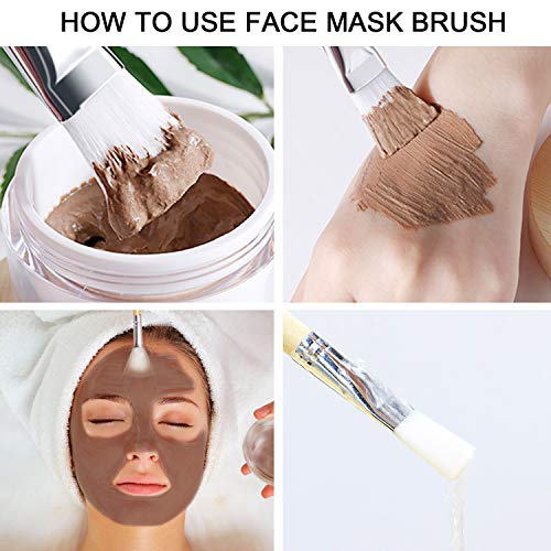 Brocha para máscara facial， 2 piezas de madera natural para máscara facial, cepillos aplicadores faciales para aplicar máscaras faciales, máscaras de ojos, suero o herramienta de maquillaje cosmético