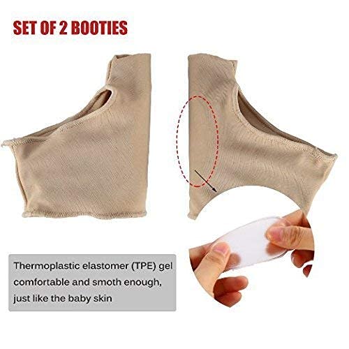 Bunion Pads, Bunion Corrector Toe Protectores Bunion Gel Pad Spandex Bunion Toe Reforzadores Esparcidor con 2 botines 1 par