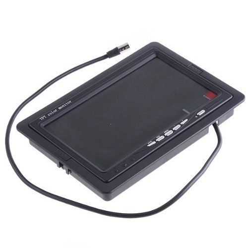 BW 7 Pulgadas HD 800 * 480 TFT Color LCD Monitor de Coche Car Rear View Cámara de Apoyo para la Cabeza Monitor DVD VCR de Control Remoto Monitor de Apoyo Rotación de la Pantalla y 2 AV Entrada