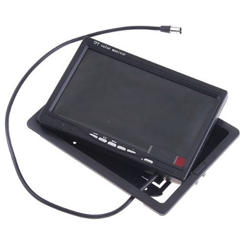 BW 7 Pulgadas HD 800 * 480 TFT Color LCD Monitor de Coche Car Rear View Cámara de Apoyo para la Cabeza Monitor DVD VCR de Control Remoto Monitor de Apoyo Rotación de la Pantalla y 2 AV Entrada