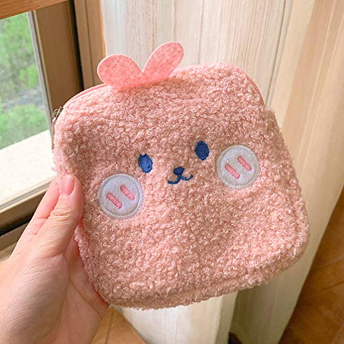 Cabilock Servilletas Sanitarias Bolsa Super Lindo Conejito Conejo Oreja Monedero Lindo Animla Cartera Cojín de Enfermería Soporte para Mujeres Y Niñas