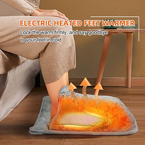 Calentador de pies eléctrico, 2 en 1, almohadilla térmica ajustable de 6 temperaturas, para mujeres, apagado automático, manta térmica para aliviar el dolor de espalda y calambres