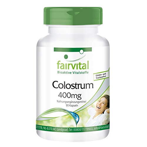 Calostro 400mg - Dosis elevada - Suplemento de Calostro bovino - Libre de EEB - 90 Cápsulas - Calidad Alemana
