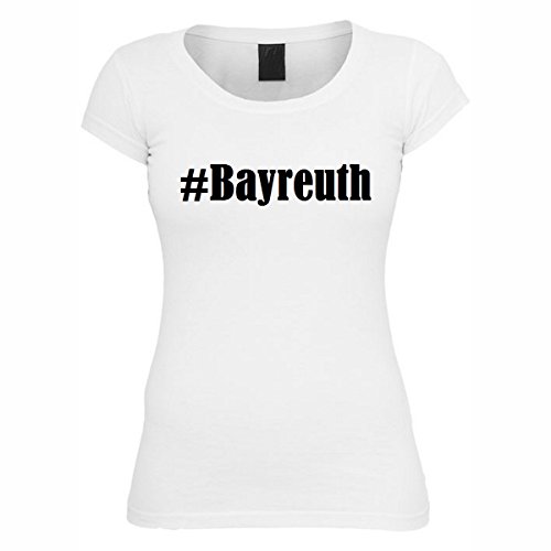 Camiseta #Bayreuth Hashtag con rombos para mujer, hombre y niños en los colores blanco y negro Blanco XS