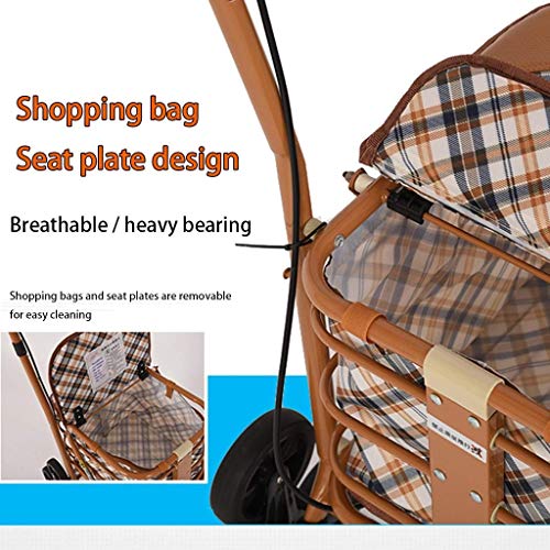 Carro, multifuncional plegable Compras Viejo Vespa puede empujar for sentarse cuatro rondas for ayudar a comprar verduras pequeñas Conveniente viejo carrito de compra carro de regalo bolsos y cestas,